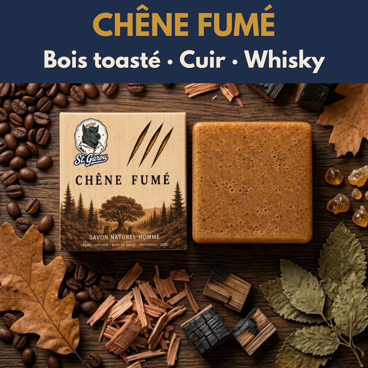 Savon bar - Chêne Fumé