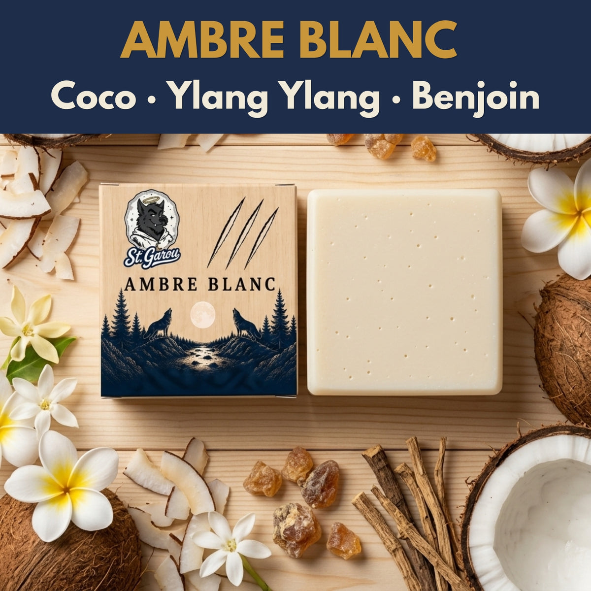 Savon bar - Ambre Blanc